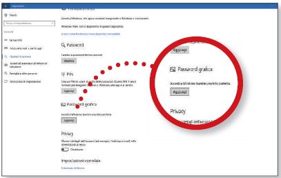 Come usare password grafica Windows 10