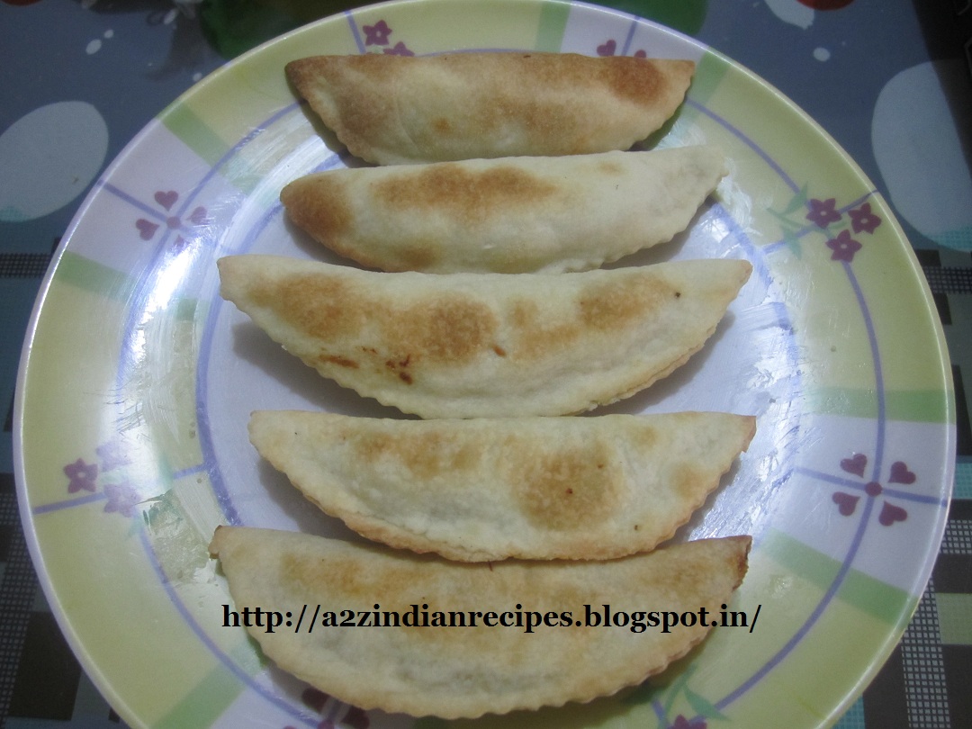 a2zindianrecipes Baked Mava Dry Fruits Karanji