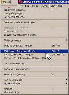 screenshot: Irfanview JPG Lossless Rotation Context Menu