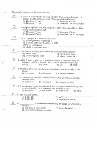 Universal Gravitation Worksheet Answers