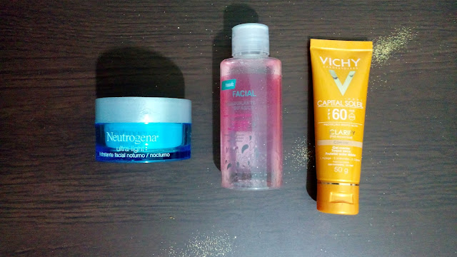 Hidratante Facial Noite Ultra Light - Neutrogena, Demaquilante Bifásico NEEDS, Protetor Solar VICHY