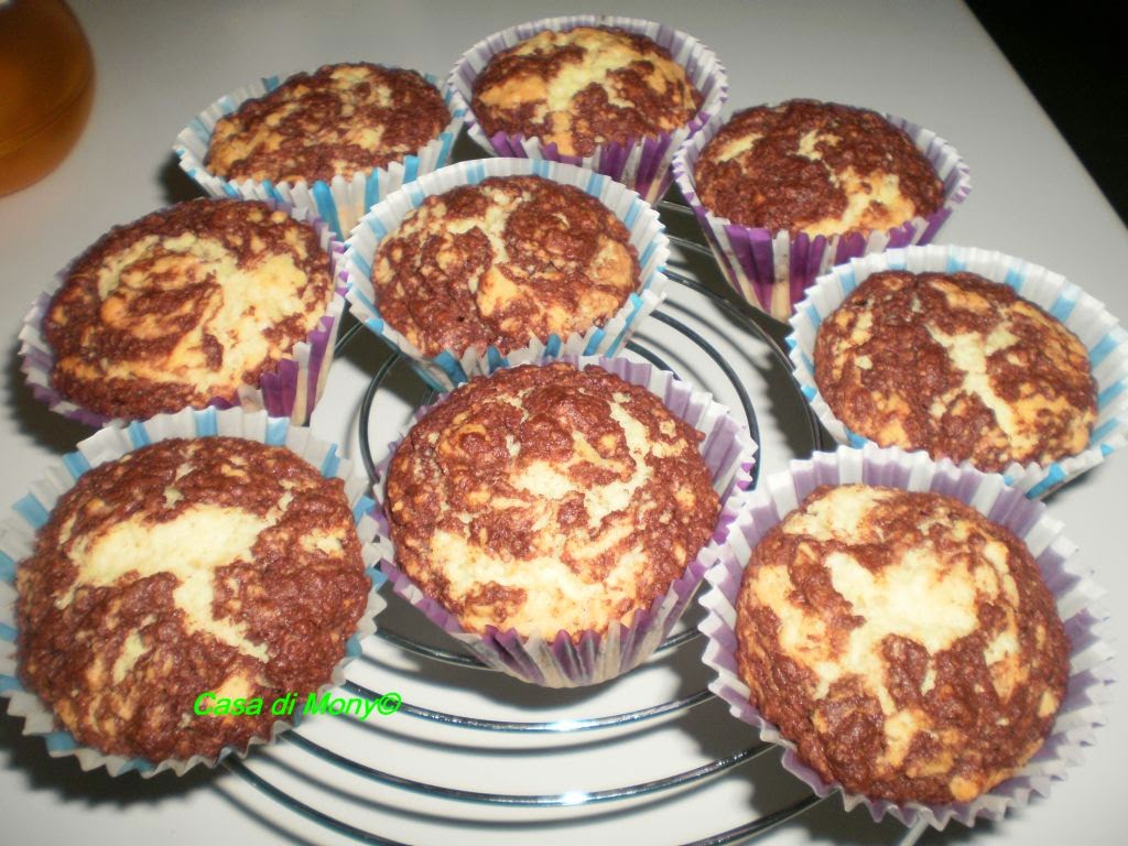muffins variegati al cioccolato