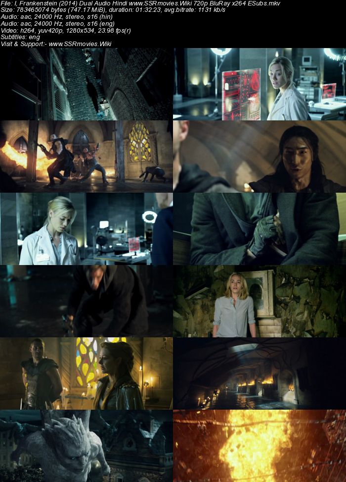 I, Frankenstein (2014) Dual Audio Hindi 720p BluRay 750MB ESubs Movie Download