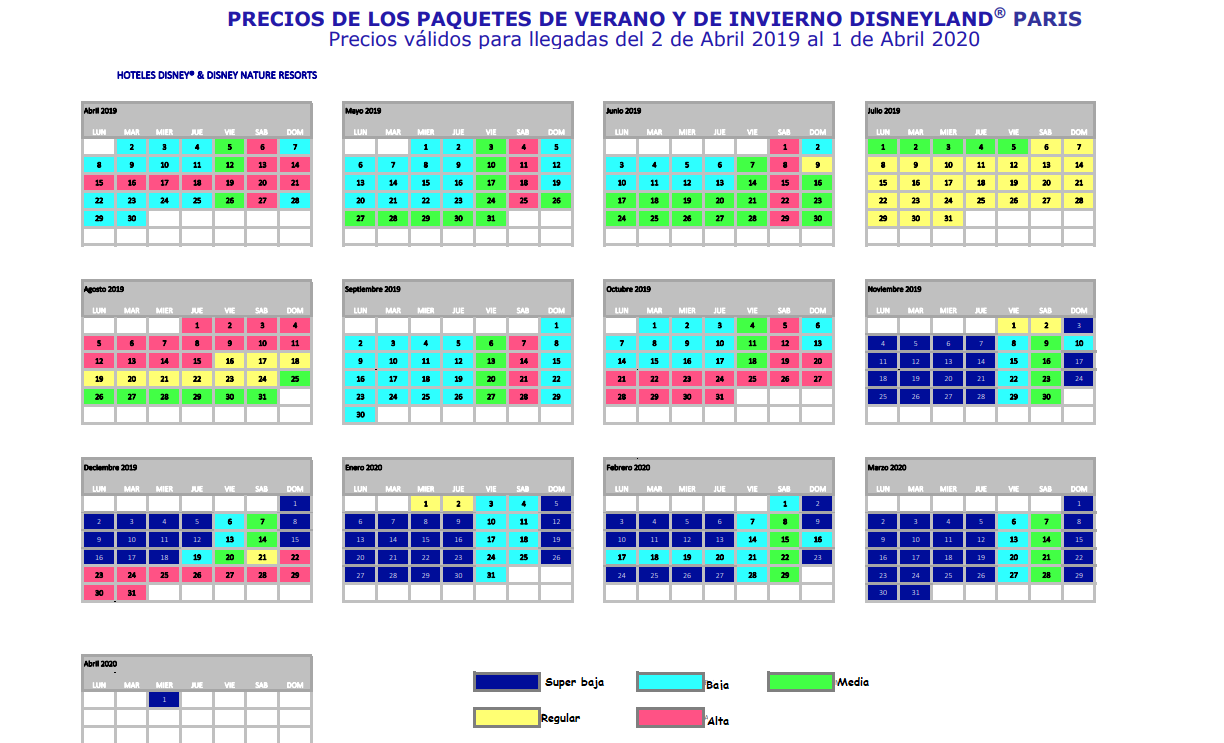 Mm Punto de exclamación Por disneyland paris calendario práctico
