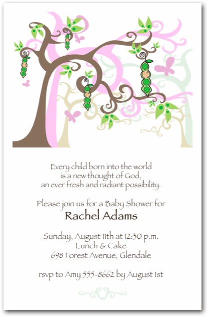  Peapod Tree Baby Girl Shower Invitations | Shop Announcingit.com