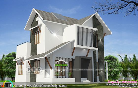 20 Lakhs budget mixed roof home design