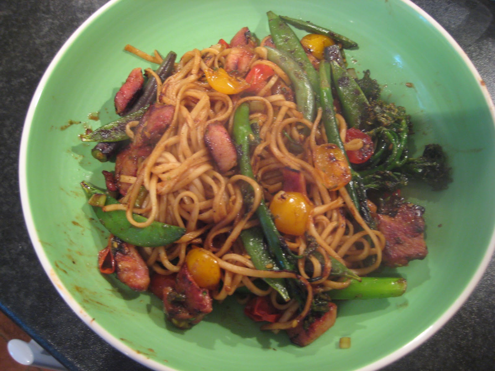 Lemon and Cheese Bacon and Noodle Stir Fry