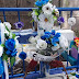 Campos santos se vistieron de azul y blanco.
