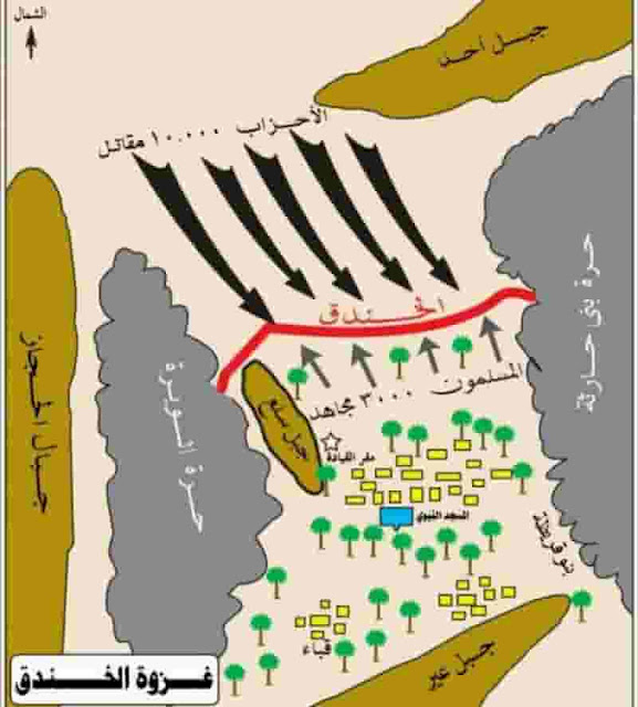 غزوة-الأحزاب Al-Ahzab_Battle_map