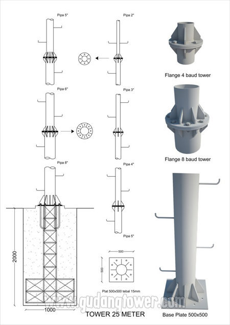 Tower Monopole 25 meter Tower Monopole 25 meter