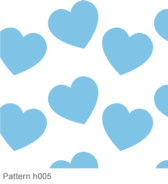 flamboyant line baby blue hearts pattern h005