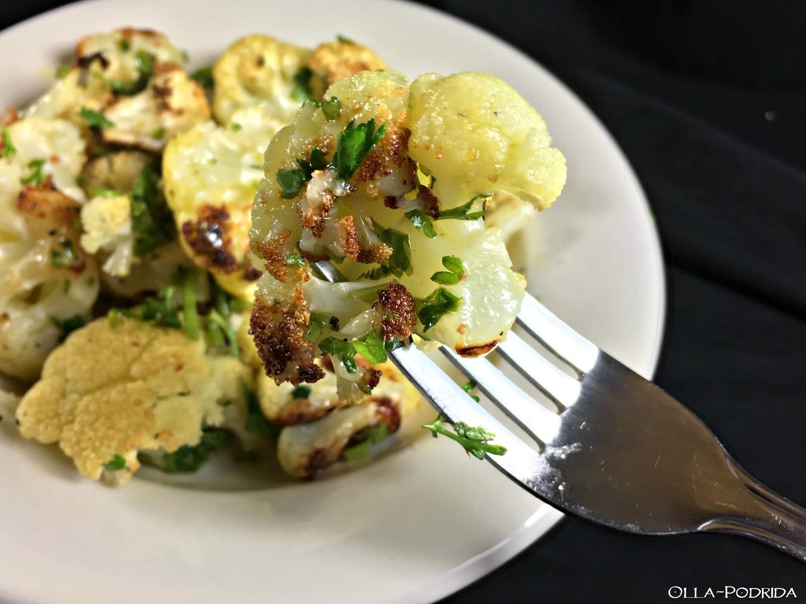 OllaPodrida Roasted Cauliflower with LemonParsley Dressing
