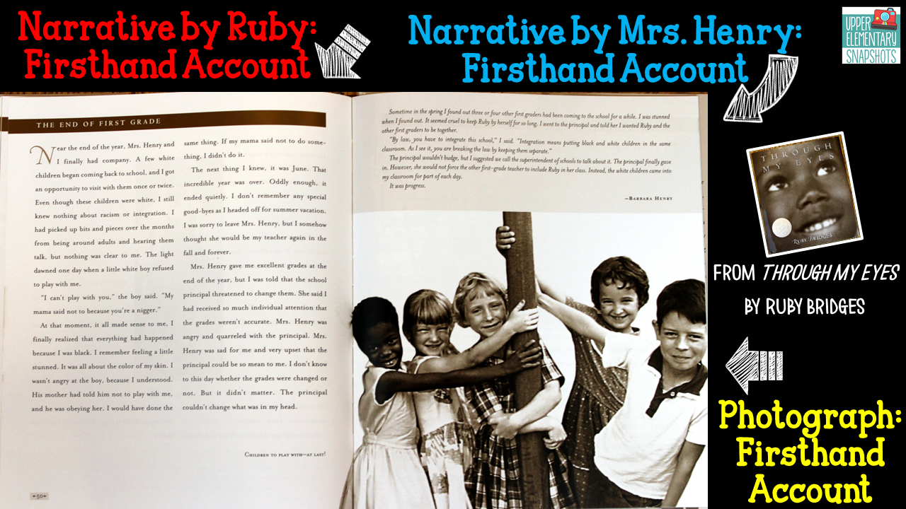 Firsthand and Secondhand Accounts... with a Mentor Text an Anchor Chart