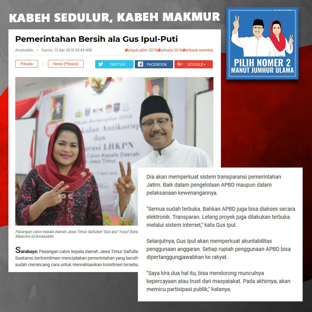 Transparasi Akan Memperkuat Akuntabilitas Penggunaan Anggaran APBD Jatim