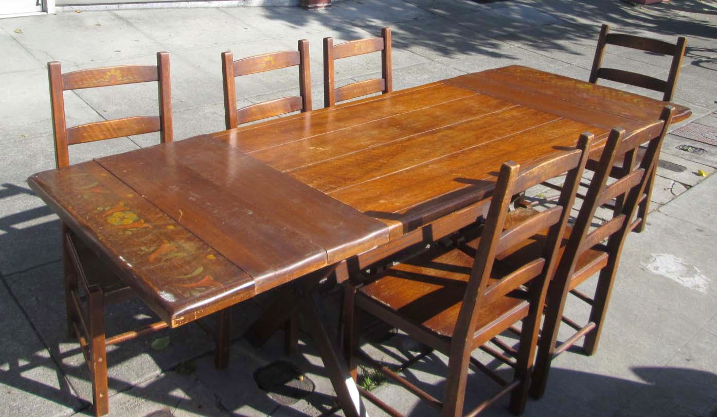 UHURU FURNITURE & COLLECTIBLES SOLD Mission Style Dining Table, 2