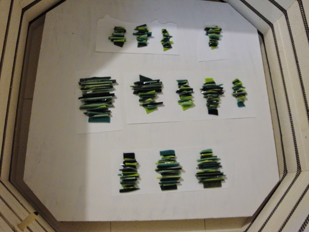 Fused Glass Tree Forest Component Green Bullseye Glass Scrap Project What to do flutterbybutterfly flutterbyfoto