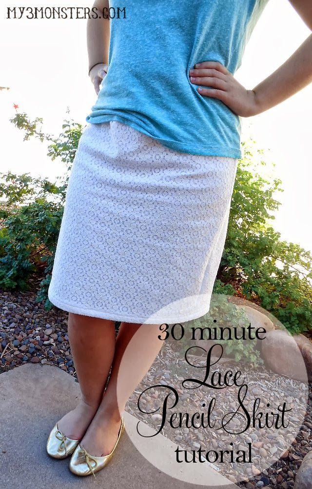 30 minute lace pencil skirt 30 minute Lace Pencil Skirt tutorial at /