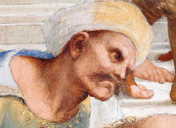 Averroès par Raphaël - L'école d'Athènes, détail