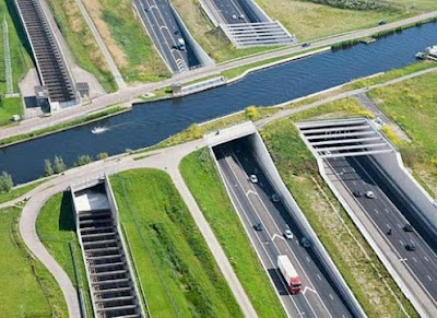 Aqueduct Ringvaart Haarlemmermeer, Netherlands.