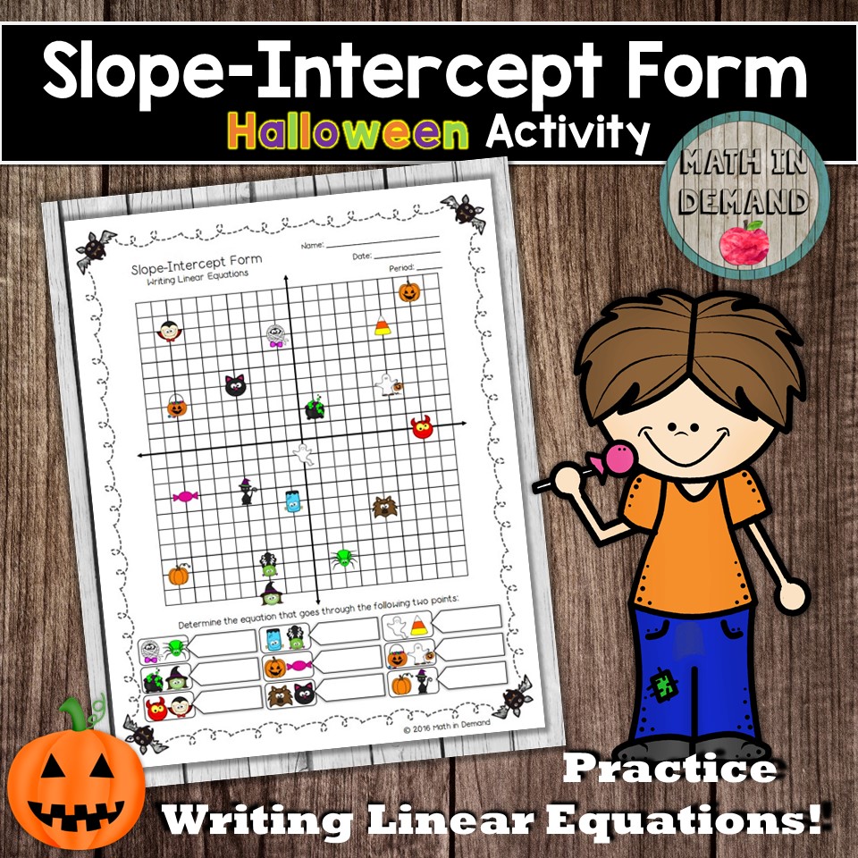 Slope Intercept Form Halloween Activity (Writing Linear Equations)