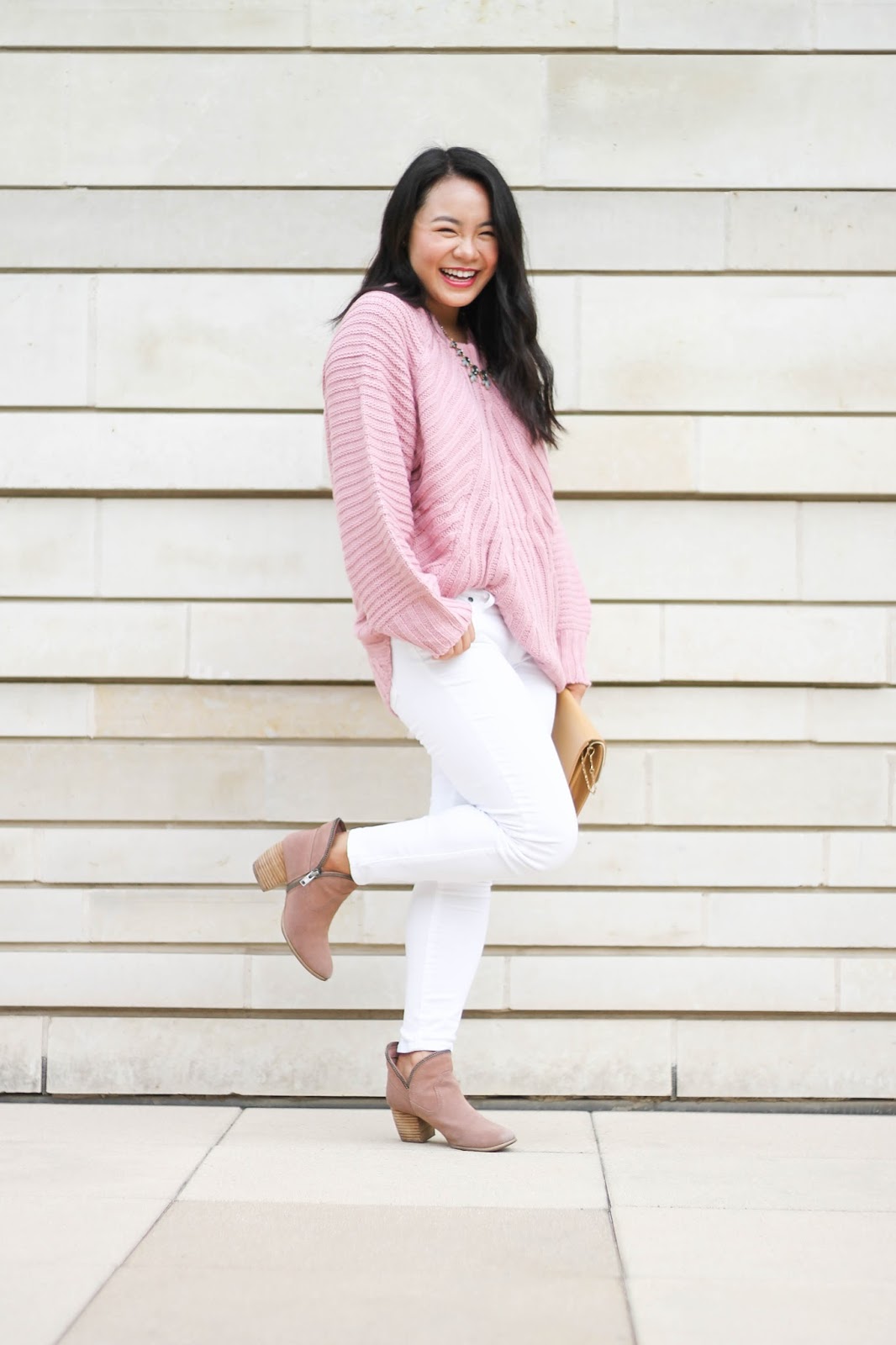 The Coziest Pink Sweater | The Bella Insider
