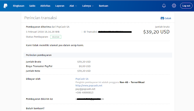 Cara Melakukan Penarikan Dolar dari PopCash Cara Melakukan Penarikan Dolar dari PopCash melalui paypal