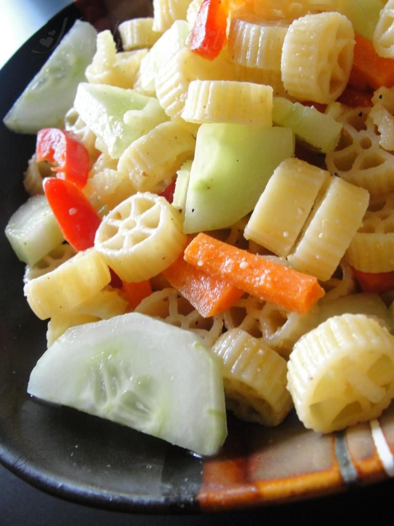 Krithi's Kitchen Pasta salad with Lemon and Peanut dressing