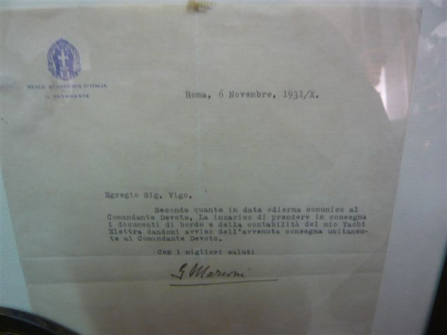 Lettera autografa di Guglielmo Marconi
