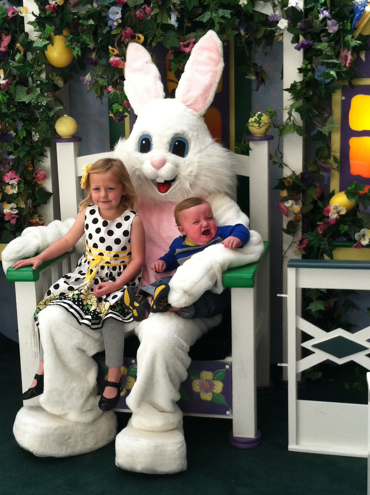 The Richey Family Visiting the Easter Bunny at the Mall