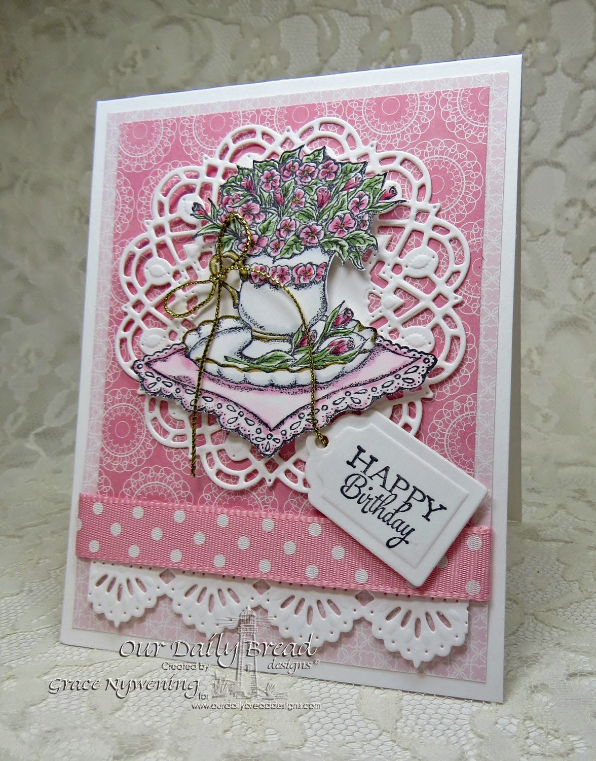 ODBD Stamps: Birthday Blessings, Birthday Doily, designed by Grace Nywening