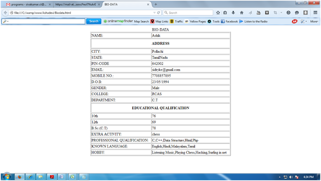How to create Biodata in html - Open Learning Program