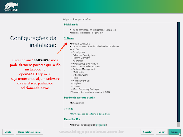 Resumo de todas as alterações a serem realizadas nessa instalação Resumo de todas as alterações a serem realizadas nessa instalação