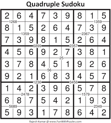 Answer of Quadruple Sudoku Puzzle (Fun With Sudoku #337)