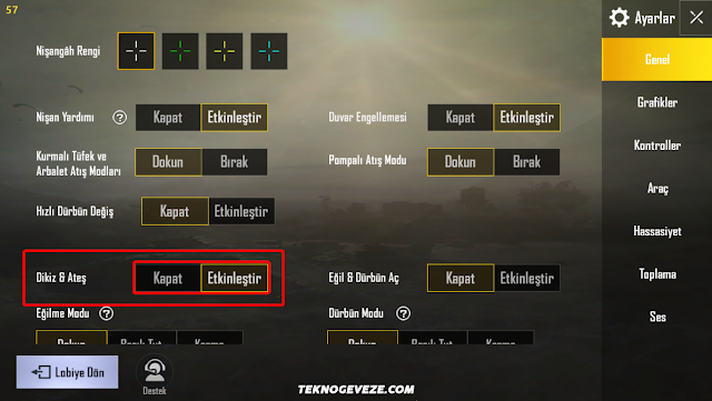 PUBG Mobile Dikiz & Ateş Ayarı Nasıl Yapılır