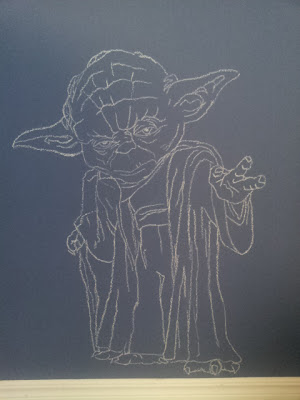 R2D2 AND C3P0 Star Wars Chalkboard Art diy