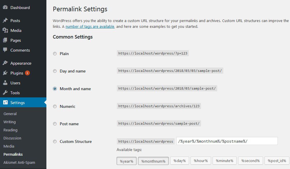 Wordpress permalink Wordpress permalink