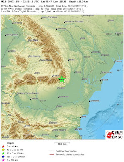 Cutremur cu magnitudinea de 3,9 grade in regiunea Vrancea