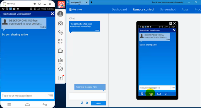 عرض شاشة هاتف الأندرويد على الكمبيوتر دون كابل أو روت عبر تطبيق TeamViewer  