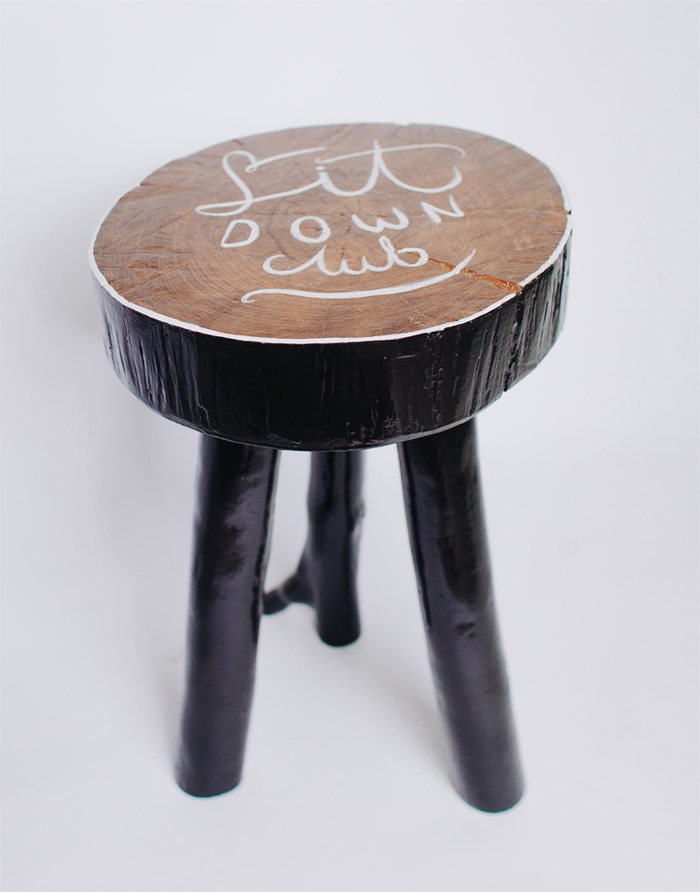 handlettering stool hand lettering wooden stool