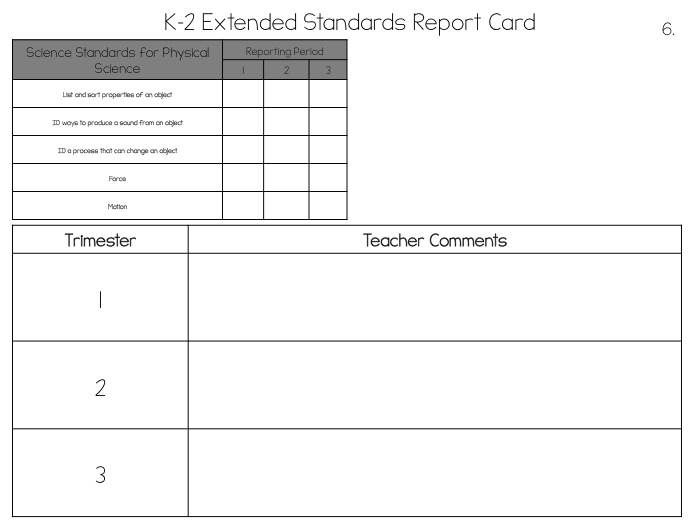 Extended Standards Report Cards Superheroes In SPED
