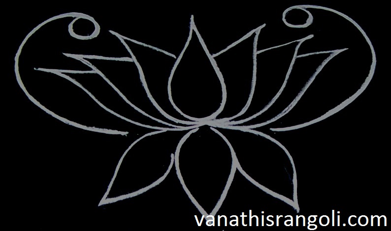 Vanathi's Rangoli / Kolangal: Lotus Rangoli design - Simple free hand ...
