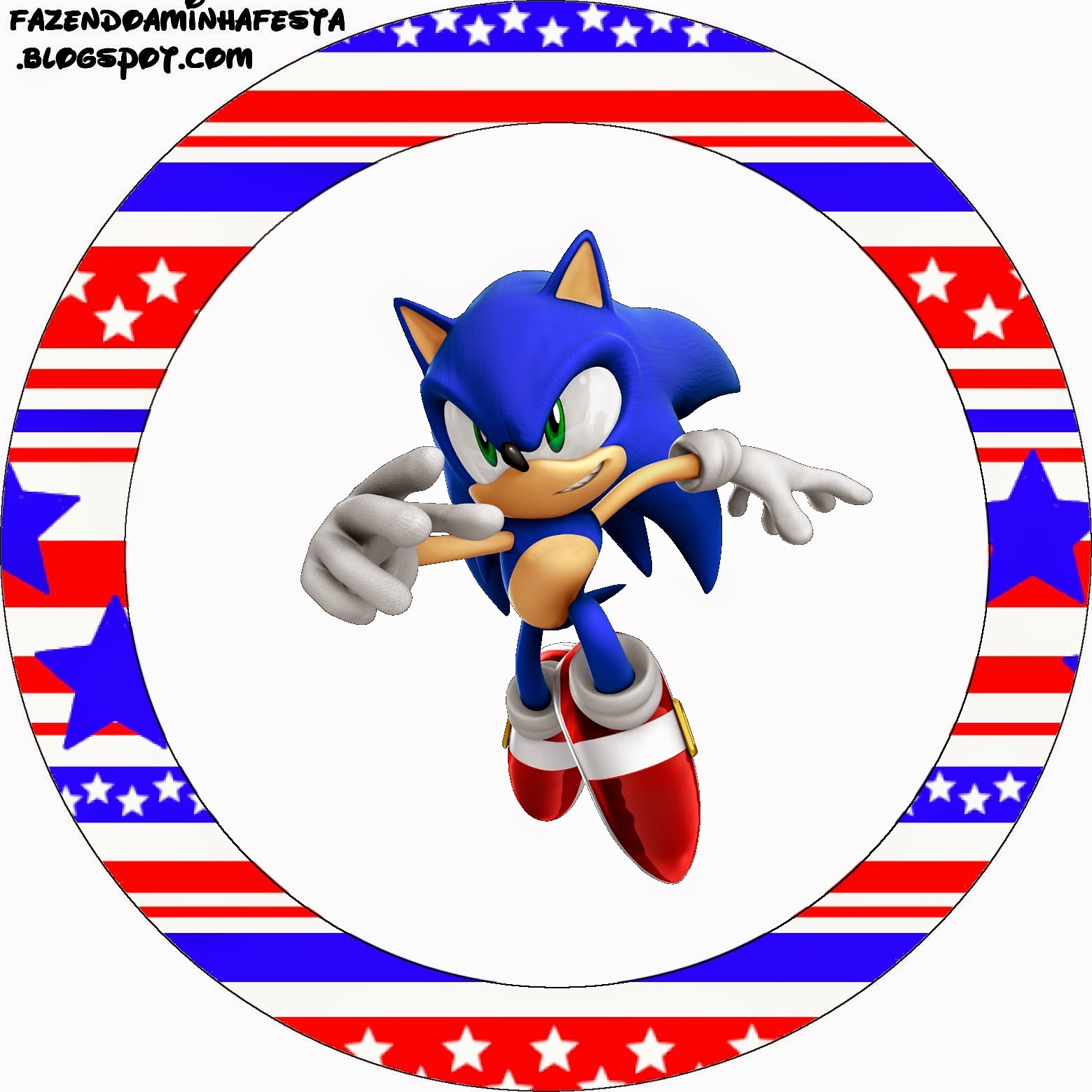Toppers o etiquetas de Sonic para imprimir gratis.