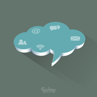 クラウド コミュニケーションのクリップアート Comunication cloud illustration イラスト素材