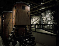 Front view of the railcar on display at the U.S. Holocaust Memorial Museum. Credit: Edward Owen, courtesy USHMM Photo Arvhives