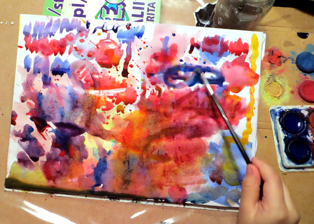 Abstract watercolor painting