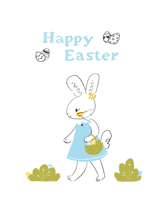 greeting card, easter, rabbit