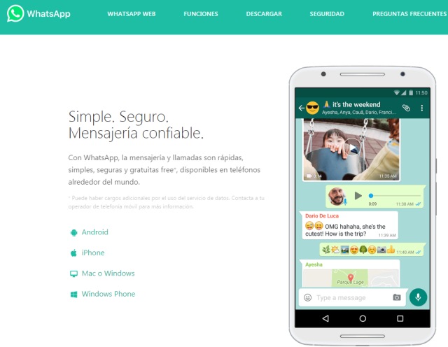 Descarga la ultima version del WhatsApp Messenger