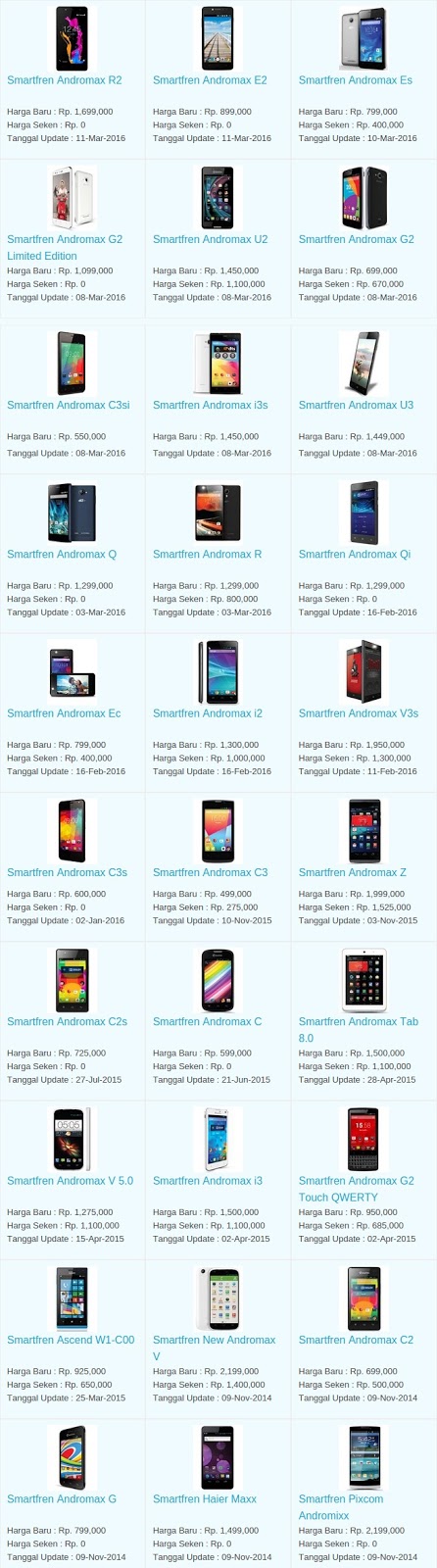 Daftar Harga Terbaru Hp Smartfren April 2016 Daftar Harga Terbaru Hp Smartfren April 2016