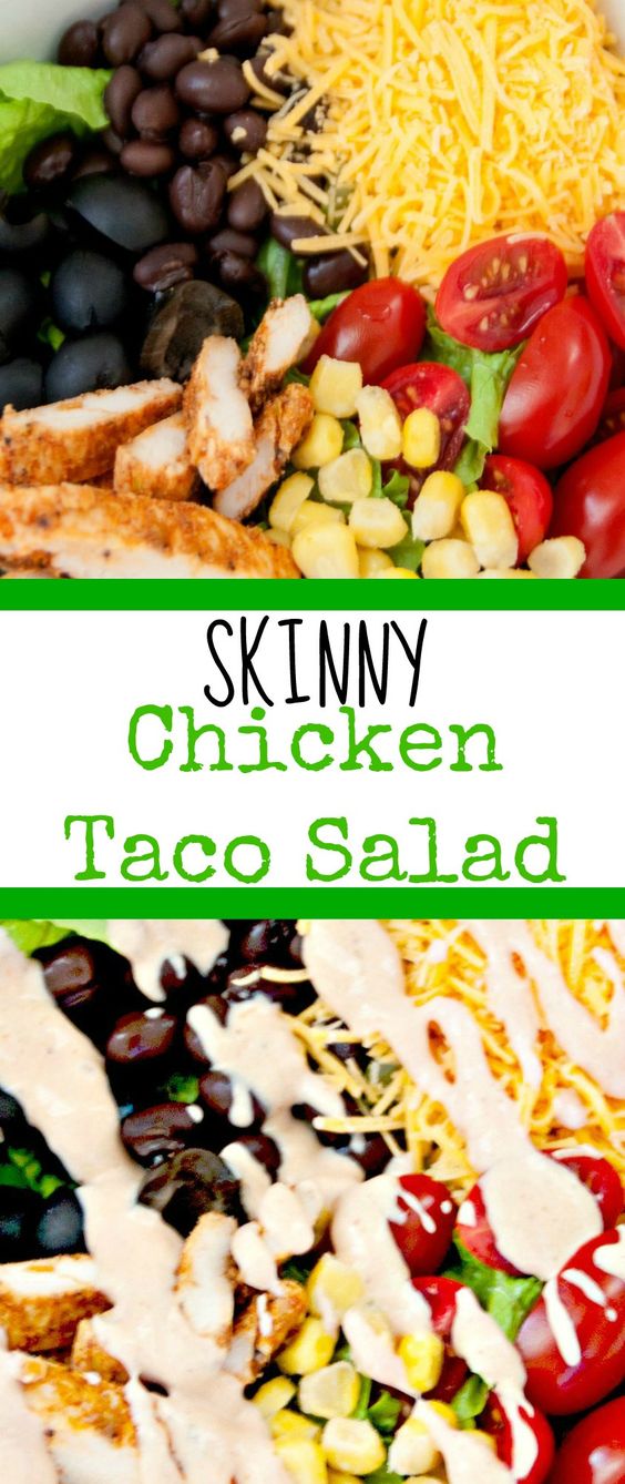 Skinny Chicken Taco Salad with Lime Chili Chicken