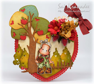 Magnolia Heart shaped Card